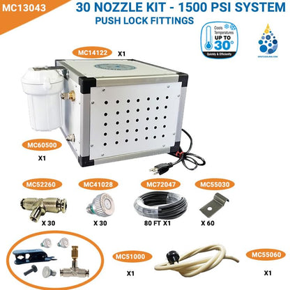 High Pressure Misting system 1500 PSI - Flexible (80 Feet - 30 Nozzles (Requires Larger Pump)) - size: 80 Feet - 30 Nozzles (Requires Larger Pump)
