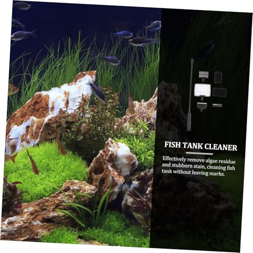 Totority 1set Aquarium Tool Versatile Fish Tank Brush Scraper and Fork for Easy and Maintenance for Aquariums and Fish Tanks