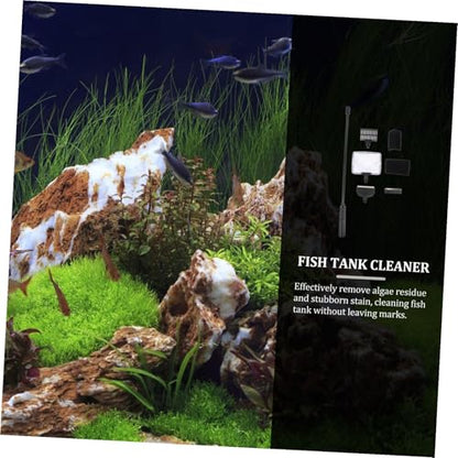 Totority 1set Aquarium Tool Versatile Fish Tank Brush Scraper and Fork for Easy and Maintenance for Aquariums and Fish Tanks