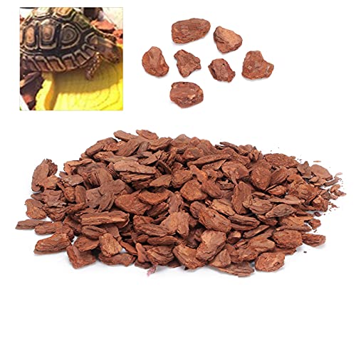 Tyenaza Reptile Bark Bedding, Bedding Pine Bark Granule Bedding Reusable Pine Chips Substrate, Reptile Breeding Bedding Habitat Decor for Geckos, Lizards, Turtles Snakes (Small Particles 250g) - size: Small particles 250g
