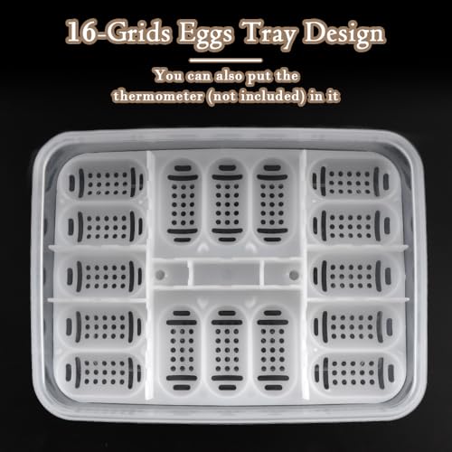 2 Pack Reptile Breeding Box 16 Grids Egg Hatching Incubator for Hatching Egg, Snake, Lizards, Turtle, Lions Mane, Gecko Without Thermometer (White)