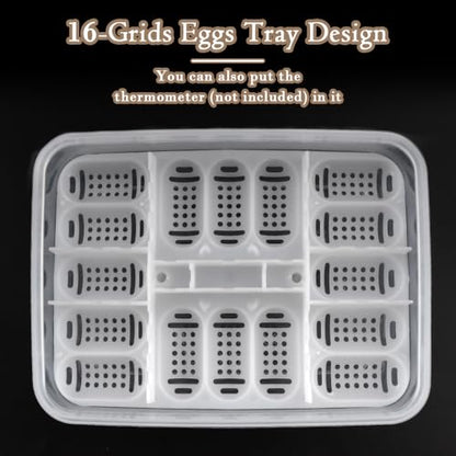 2 Pack Reptile Breeding Box 16 Grids Egg Hatching Incubator for Hatching Egg, Snake, Lizards, Turtle, Lions Mane, Gecko Without Thermometer (White)