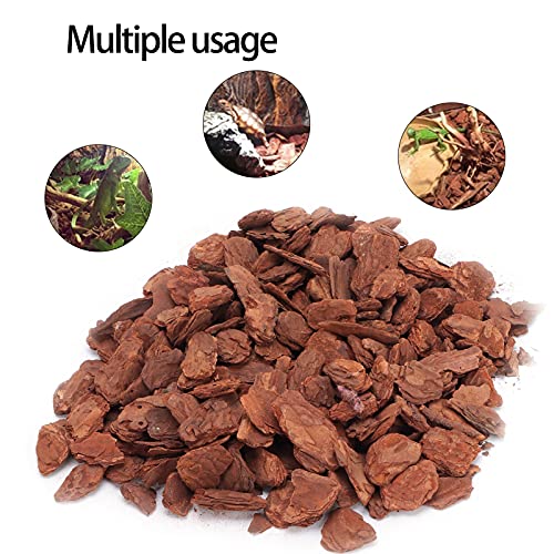 Tyenaza Reptile Bark Bedding, Bedding Pine Bark Granule Bedding Reusable Pine Chips Substrate, Reptile Breeding Bedding Habitat Decor for Geckos, Lizards, Turtles Snakes (Small Particles 250g) - size: Small particles 250g