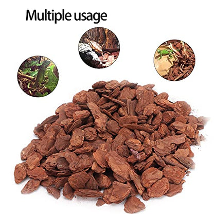 Tyenaza Reptile Bark Bedding, Bedding Pine Bark Granule Bedding Reusable Pine Chips Substrate, Reptile Breeding Bedding Habitat Decor for Geckos, Lizards, Turtles Snakes (Small Particles 250g) - size: Small particles 250g
