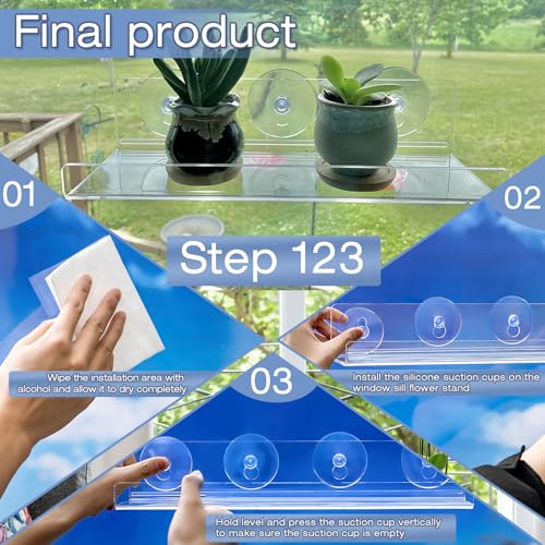 2 Pack 12 Inch Acrylic Window Boxes Plant Shelves, with Suction Cup Window Sill Extender, for Indoor/Outdoor Succulents, Micro Greens, Seed Starter Pots, Herb Planters - size: 12IN-2PC