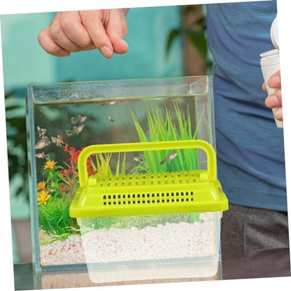 Portable Fish Tank 5.1X3.5X5.1 Inch - Handheld Aquarium Transparent Turtle Box - Plastic Pet Hamster Carrier Travel Reptile Terrarium Random Color