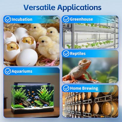 Smart Temperature Controller,63A 110/220V Digital Thermostat,LED Display,Heating and Cooling Control Timer,-40℉to 284℉,for Greenhouse,Reptile Incubator,Homebrew