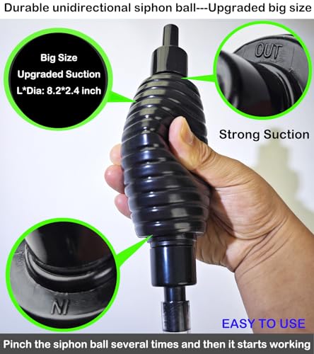 7ft Aquarium Siphon Vaccum Cleaner for Fish Tank Cleaning Gravel & Sand - size: 7ft
