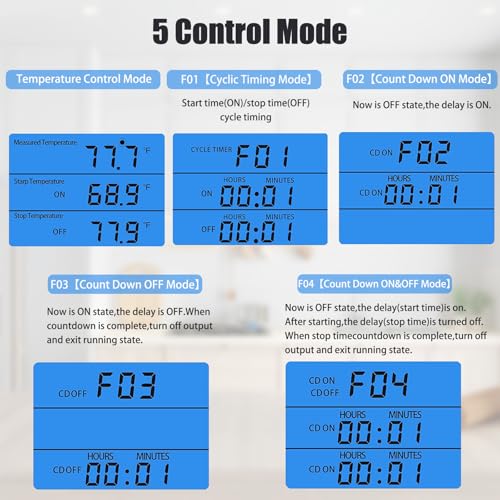 Plug in Digital Thermostat Temperature Controlled Outlet with Backlit LCD, 1800W 120V 15A Heating Cooling Control for Reptile, Incubation, Aquarium, Refrigerator, Home Brewing - color: With Backlit