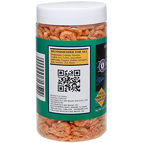 San Francisco Bay Brand Freeze Dried Krill Fish Food - All-Natural, Sustainably Harvested, High Protein Dried Shrimp for Freshwater and Saltwater Carnivores, Koi, Cichlids, Turtles - 1.27 oz (36g)