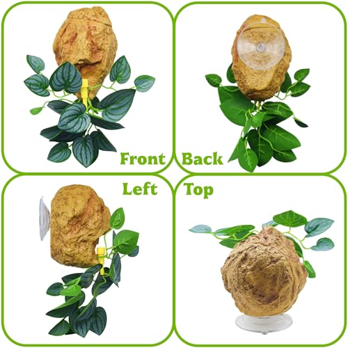 Reptile Water Dish with Adjustable Drip, Wall-Mounted Slow Dripper for Terrarium, Leak-Proof Water Bowl for Bearded Dragon, Gecko, Lizard, Snake, and Small Reptiles Habitat
