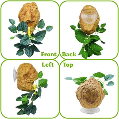 Reptile Water Dish with Adjustable Drip, Wall-Mounted Slow Dripper for Terrarium, Leak-Proof Water Bowl for Bearded Dragon, Gecko, Lizard, Snake, and Small Reptiles Habitat