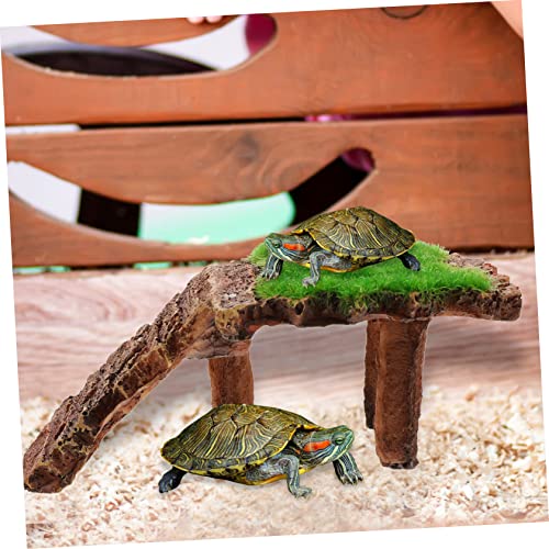 Turtle Tank Basking Platform Vivid Rockery Design for Reptiles and Practical Amphibian Climbing Ramp for Water Turtles Frogs and Lizards
