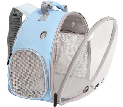 Guinea Pig Backpack, Space Capsule Bubble Window Small Animal Backpack for Guinea Pig, Bird Bunny Rabbit - color: Blue