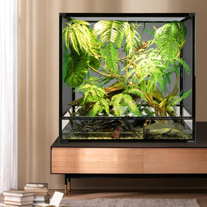 REPTI ZOO 100 Gallon Extra Tall Large Reptile Tank, 36x18x36 Vertical Reptile Terrarium, Chameleon Cage with Screen Ventilation, Water-Land Turtle Tortoise Aqua Terrarium with Drainage Pipe