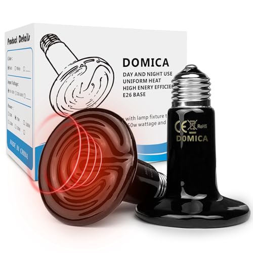 100W 2Pack Reptile Heat Bulb, Beared Dragon Ceramic Heat Emitter, E26 No Light Emitting Heating Light Bulbs for Turtle, Lizard, Snake, Amphibians, Pet Brooder Coop Chicken (100W-Medium Tank) - color: 100w-medium Tank