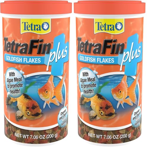 TetraFin Plus Goldfish Flakes 7.06 Ounces,Balanced Diet,with Algae to Promote Health,(Pack of 2) - size: 7.06 Ounce (Pack of 2)