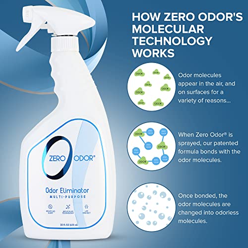 Zero Odor - Multi-Purpose Strong Odor Eliminator for Home, Office, Car, Bathroom, Hotel, Room Deodorizer, and Odor Neutralizer, 22Oz (Pack of 2) - size: 22 Fl Oz (Pack of 2)