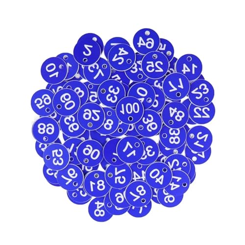 Engraved Numbered Tags 1-200 Multicolor Livestock Garden Beekeeping Mating Box Mark(Deep Blue) - color: Deep Blue