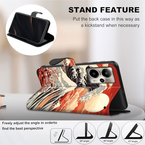 for Cricket Outlast 5G 2024 Wallet case with RFID Blocking Credit Card Holder Kickstand, Folio Flip PU Leather Shockproof Protective Cover for AT&T Motivate Pro 5G, Sea Wave - color: Sea Wave