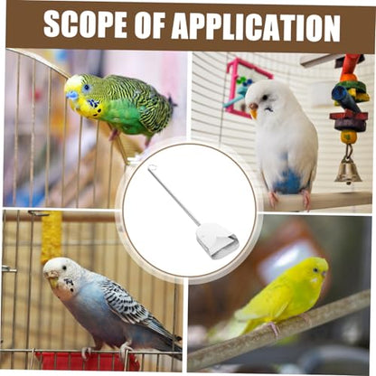 UKCOCO Adjustable Telescopic Stainless Steel Bird Cage Cleaning Tool Compact Poop Scooper for Small Animals Durable Waste Removal for Chicken Coop and Reptile Litter