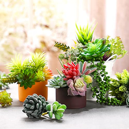 Yunsailing 40 Pieces Artificial Succulent Plants Faux Realistic Unpotted Mini Succulents for DIY Garden Home Office Indoor Decor (Fresh) - style: Fresh