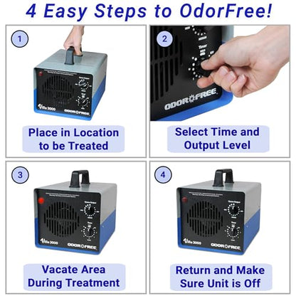 OdorFree Villa 3000 Ozone Generator for Eliminating Odors, permanently removing Tobacco, Pet and Musty Odors at their Source - Easily Treats Up To 3000 Sq Ft - size: Villa - 3000