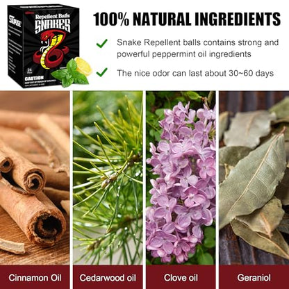 Snake Repellers for Outdoor and Patio Snake Repellent | Powerful And Natural Ingredients Snake Repellent Balls For Lawn, Garden, Fishing, Home, Camping Repel Snakes 24 Pack - color: 24 Pack