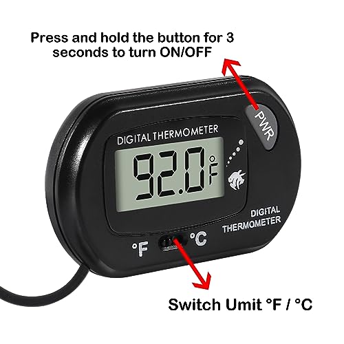 10Pcs Aquarium Thermometer Fish Tank Thermometer Reptile Terrarium Water Test Digital with LCD Display Fahrenheit/Celsius(℉/℃) - color: 10PCS