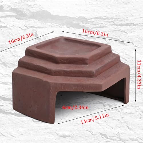Reptile Habitat Décor Hideouts Basking Platform with Ramp for Aquatic Turtles Reptile Hide Cave Resting Terrace for Tortoise, Bearded Dragon,Leopard Gecko,Lizard