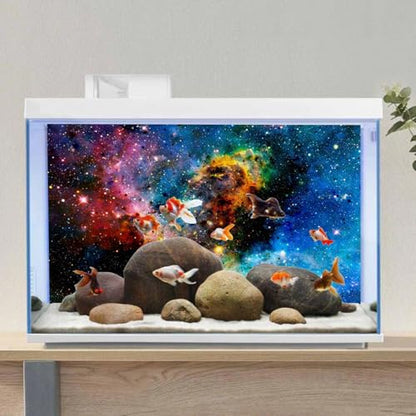30x18 inches Galaxy Aquarium Background Stars Universe Fish Tank Backdrop | AWERT Cloud Colorful Cosmic Mystery Space Terrarium Background - size: 30x18in/75x45cm