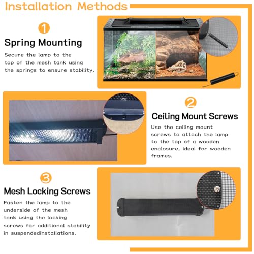 8W T5 UVB Reptile Light Fixture Kit 12" + 15W 11" LED UVB Reptile Light with Dimming & Timer Bundle