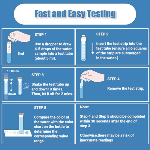 Upgraded Phosphate Test Kit, 50 Counts Phosphate Test Strips for Aquarium, Pond, Swimming Pool, Hot Tub Spa, Drinking Water, Fast & Easy Testing Phosphate for Freshwater & Saltwater
