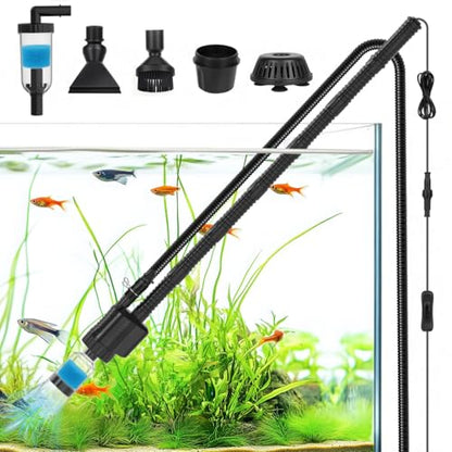 fishkeeper Electric Aquarium Gravel Cleaner, 8 in 1 Automatic Fish Tank Cleaning Tools Gravel Vacuum for Aquarium, for Change Water/Wash Sand/Water Filter/Water Circulation