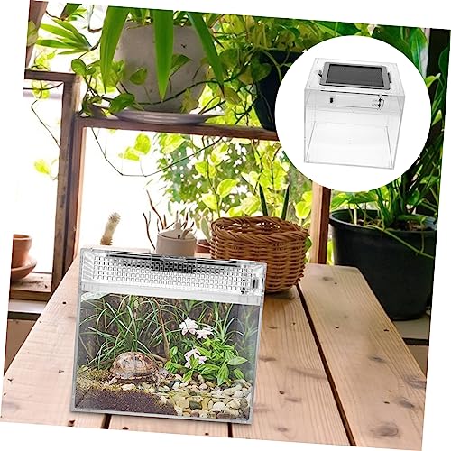 Breathable Reptile Feeding Box Lightweight Breeding Container with Ventilation for Safe Transport of Geckos Snakes and Small Pets