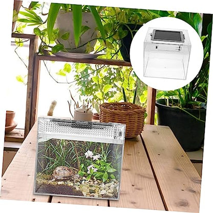 Breathable Reptile Feeding Box Lightweight Breeding Container with Ventilation for Safe Transport of Geckos Snakes and Small Pets