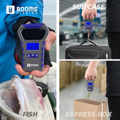 Booms Fishing Digital Fish Scale: 65lb Capacity, USB Charging, XW50 | LCD Display, Waterproof, 8 Memory Storage, Ergonomic Handle, Luggage Scale, Potrable Carry Fishing Accessory - size: Only scale