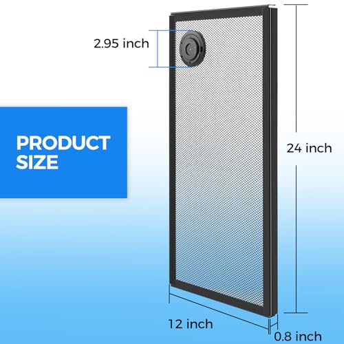 REPTI ZOO Terrarium Screen Cover with Cable Control for Reptile & Aquarium Tank, 24x12 inch Durable Steel Frame & Mesh Top for Reptile & Turtle & Fish Tank - size: 24x12 inch