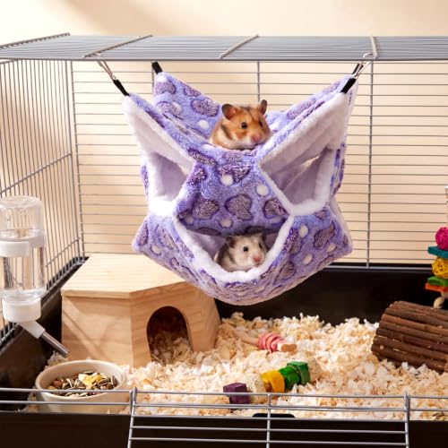 Sadnyy 6 Pcs Rat Hammocks Small Rodent Hanging Bed,Fresh Pattern | Rat Hammock for Cage, Small Animal Hammocks, Sugar Glider Hammock, Rat Cage Accessory for Chinchilla Glider Squirrel Reptiles