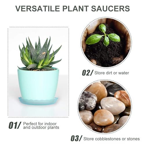 12Pcs Clear Plant Saucer, 6 8 10 Inch Durable Plastic Plant Tray, Round Plant Pot Saucers, Drip Tray for Indoor and Outdoor Garden, Grey - color: Grey(6" 8" 10")