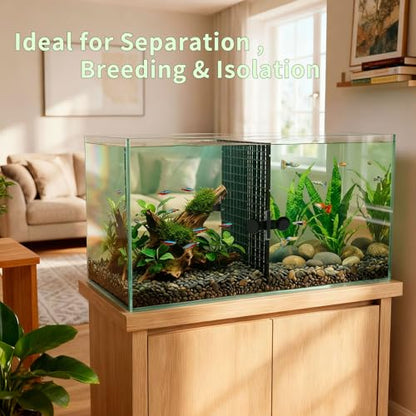 12 PCS 11.8"×11.8" Fish Tank Divider – Egg Crate Plastic Grid Panels for Aquarium Separation, Rock Support, DIY Filtration Platforms & Bottom Protection (Black)