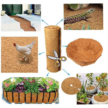 SUNYAY 16x80 inch Natural Coconut Coir Liner Sheets Coco Fiber Roll Coco Mat for Planter Flower Basket Liner Garden Decoration Animal Pet Pad - size: 16x80 inch