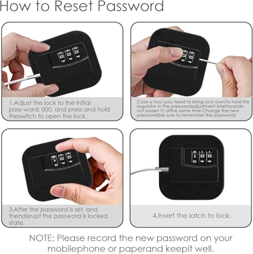 Refrigerator Lock - Heavy Duty Fridge & Cabinet Lock, Keyless Combination Lock for Drawers, Ovens, Trash Cans, and More | Easy Install | Black (2-Pack)