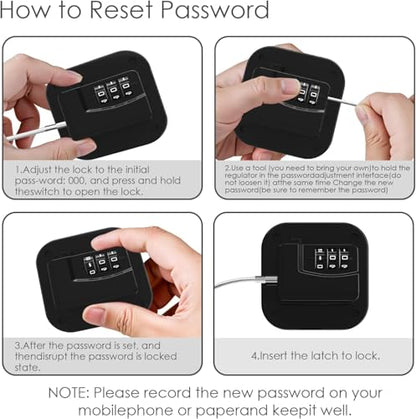 Refrigerator Lock - Heavy Duty Fridge & Cabinet Lock, Keyless Combination Lock for Drawers, Ovens, Trash Cans, and More | Easy Install | Black (2-Pack)