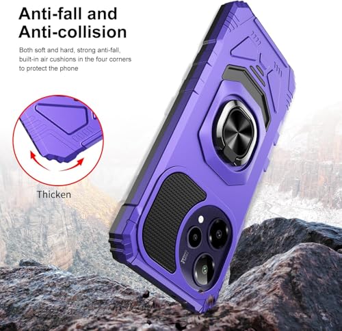 for Cricket Icon Pro SN512C 2026 Robotic Ring Stand Hybrid Cover Phone Case + Extreme Band (Purple) - color: Purple