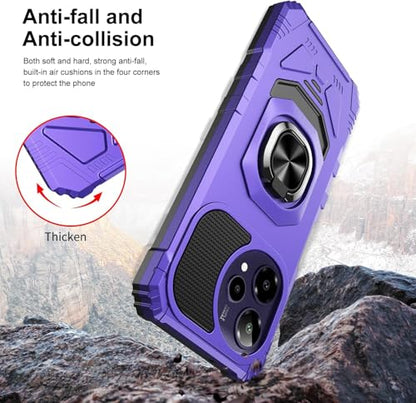 for Cricket Icon Pro SN512C 2026 Robotic Ring Stand Hybrid Cover Phone Case + Extreme Band (Purple) - color: Purple