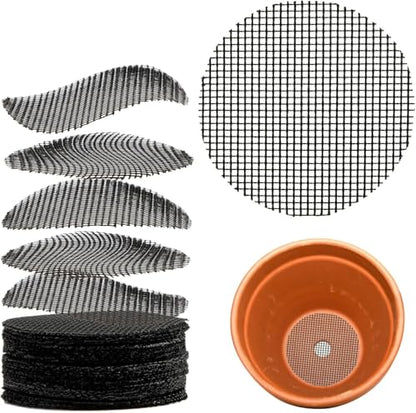50 Plant Pots - Hole Mesh Pad Terrarium Potting Eye Mesh Mats Pot Substrate Barrier 1 Inch Net Bonsai Gardening Grid Ceramic Drainage Hole Mesh Screen Prevent Soil Leaking