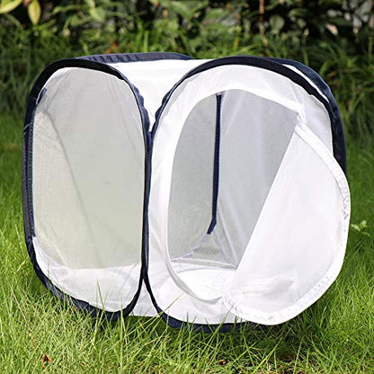 Insect and Butterfly Habitat Cage Terrarium Pop-up 12 X 12 X 12 Inches - color: White With Black, size: 12 x 12 x 12 inches