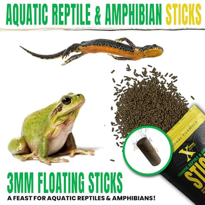 Xtreme Aquatic Reptile & Turtle 3mm Floating Food Sticks (4oz) | For turtles, newts, frogs, axolotls and reptiles; floating high-protein sticks support growth and vitality - USA Farm Grown - size: 4 Ounce (Pack of 1)