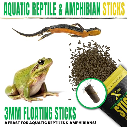 Xtreme Aquatic Reptile & Turtle 3mm Floating Food Sticks (7oz) | For turtles, newts, frogs, axolotls and reptiles; floating high-protein sticks support growth and vitality - USA Farm Grown - size: 7 Ounce (Pack of 1)
